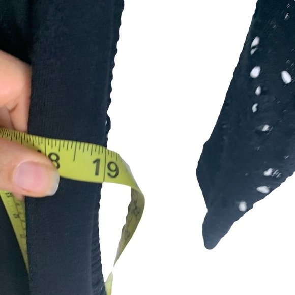 Vintage 90s Black Crochet Cardigan Long Sleeve Button Up Mini Dress Medium - Picture 5 of 8